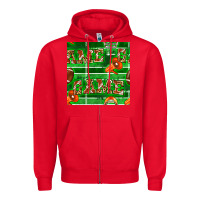 Red american football megaphone and game seamless pattern Zipper Hoodie - BundleAndBundleShop