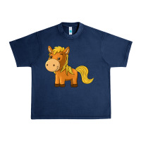 Navy cute horse Urban Heavy Tee - texasbilliewilder