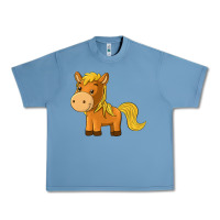 Pebble Blue cute horse Urban Heavy Tee - texasbilliewilder
