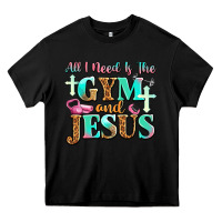 Black all i need is the gym and jesus Heavy Core Tee - JahusDesignShop