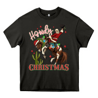 Asphalt howdy christmas cowboy santa Heavy Core Tee - MaliasSmallBusiness