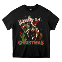 Black howdy christmas cowboy santa Heavy Core Tee - MaliasSmallBusiness