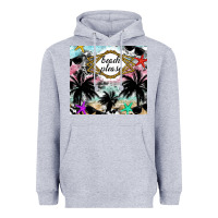 Heather Grey Beach Please Heavyweight Hoodie - CowhideDigitalArt