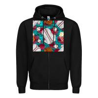 Black baseball  uniform with turquoise gemstone seamless pattern Zipper Hoodie - BundleAndBundleShop