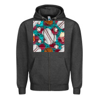 Charcoal Heather baseball  uniform with turquoise gemstone seamless pattern Zipper Hoodie - BundleAndBundleShop