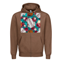 Chestnut baseball  uniform with turquoise gemstone seamless pattern Zipper Hoodie - BundleAndBundleShop