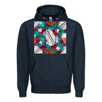 Navy baseball  uniform with turquoise gemstone seamless pattern Zipper Hoodie - BundleAndBundleShop