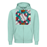 Seafoam baseball  uniform with turquoise gemstone seamless pattern Zipper Hoodie - BundleAndBundleShop