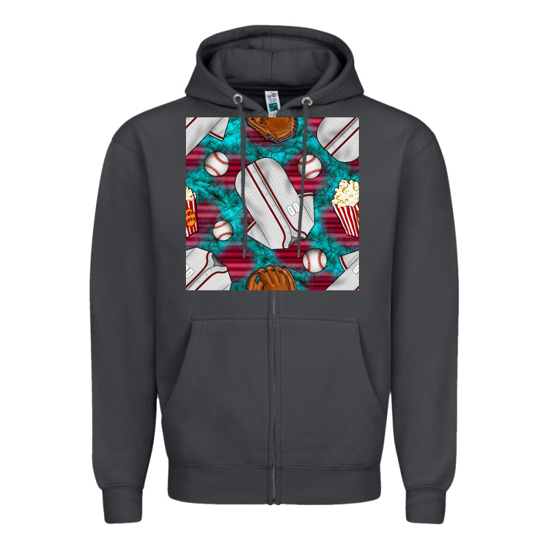 Baseball  Uniform With Turquoise Gemstone Seamless Pattern Zipper Hoodie by BundleAndBundleShop | Teevron