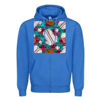 True Royal baseball  uniform with turquoise gemstone seamless pattern Zipper Hoodie - BundleAndBundleShop