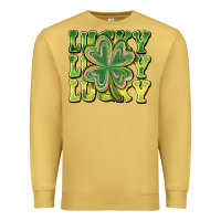 Antique Gold Lucky Clover Premium Sweatshirt - CowhideDigitalArt