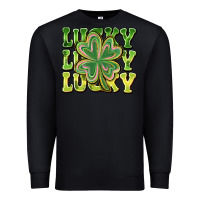 Black Lucky Clover Premium Sweatshirt - CowhideDigitalArt