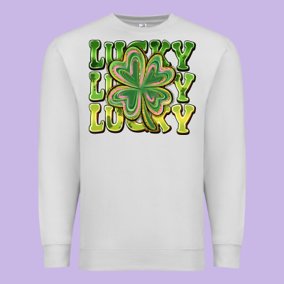 Lucky Clover Premium Sweatshirt Designed By Cowhidedigitalart