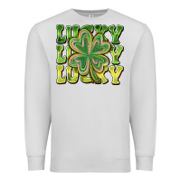 Dove Grey Lucky Clover Premium Sweatshirt - CowhideDigitalArt
