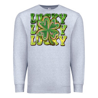 Heather Grey Lucky Clover Premium Sweatshirt - CowhideDigitalArt