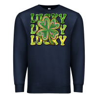 Navy Lucky Clover Premium Sweatshirt - CowhideDigitalArt