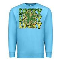 Ocean Blue Lucky Clover Premium Sweatshirt - CowhideDigitalArt