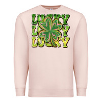 Pale Pink Lucky Clover Premium Sweatshirt - CowhideDigitalArt