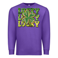 Purple Lucky Clover Premium Sweatshirt - CowhideDigitalArt