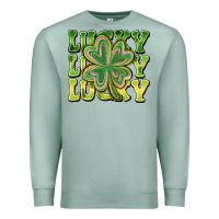 Seafoam Lucky Clover Premium Sweatshirt - CowhideDigitalArt
