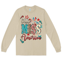 Mushroom Little miss America 4th of july Long Sleeve Tee - HowdyJamesFarm
