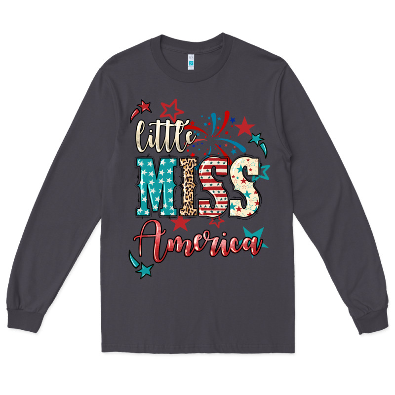 Little Miss America 4th Of July Long Sleeve Tee by HowdyJamesFarm | Teevron