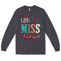 Smoke Little miss America 4th of july Long Sleeve Tee - HowdyJamesFarm