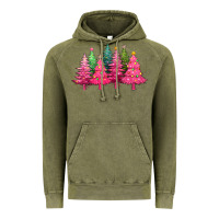 Vintage Olive christmas tress with lights Vintage Hoodie - texasbilliewilder