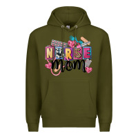 Army Green nurse mom Premium Hoodie - FaDigitalArtStudio