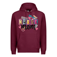 Burgundy nurse mom Premium Hoodie - FaDigitalArtStudio