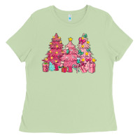 Matcha Pink Christmas trees Ladies Tee - NancyCooperArtShop