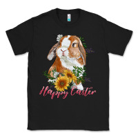 Black happy easter with bunny and sunflowers Classic Tee - RanaPortraitStore