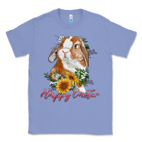 Colony Blue happy easter with bunny and sunflowers Classic Tee - RanaPortraitStore