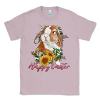 Lilac happy easter with bunny and sunflowers Classic Tee - RanaPortraitStore