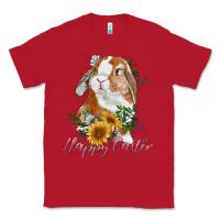 Red happy easter with bunny and sunflowers Classic Tee - RanaPortraitStore
