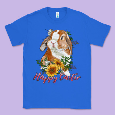 Happy Easter With Bunny And Sunflowers Classic Tee Designed By Ranaportraitstore