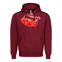 Burgundy Chin Guard Fa Element Zipper Hoodie - FaDigitalArtStudio