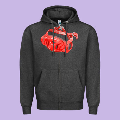 Chin Guard Fa Element Zipper Hoodie Designed By Fadigitalartstudio