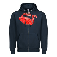 Navy Chin Guard Fa Element Zipper Hoodie - FaDigitalArtStudio