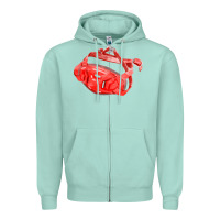 Seafoam Chin Guard Fa Element Zipper Hoodie - FaDigitalArtStudio