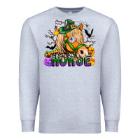 Heather Grey spooky horse Premium Sweatshirt - CowhideDigitalArt