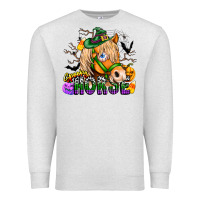 Oatmeal Heather spooky horse Premium Sweatshirt - CowhideDigitalArt