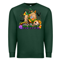 Sports Green spooky horse Premium Sweatshirt - CowhideDigitalArt