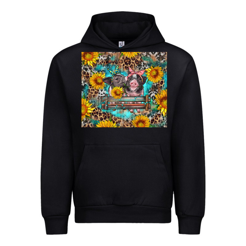 Baby Pigs With Leopard Cowhide And Sunflowers Urban Hoodie by Artiststas | Teevron