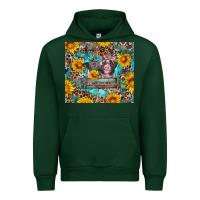 Forest Green baby pigs with leopard cowhide and sunflowers Urban Hoodie - Artiststas