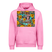 Fuchsia Pink baby pigs with leopard cowhide and sunflowers Urban Hoodie - Artiststas
