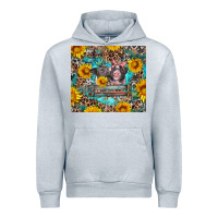 Heather Grey baby pigs with leopard cowhide and sunflowers Urban Hoodie - Artiststas