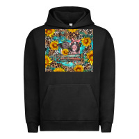 Pigment Black baby pigs with leopard cowhide and sunflowers Urban Hoodie - Artiststas