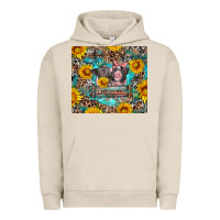 Pigment French Oak baby pigs with leopard cowhide and sunflowers Urban Hoodie - Artiststas
