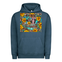 Pigment Midnight Navy baby pigs with leopard cowhide and sunflowers Urban Hoodie - Artiststas